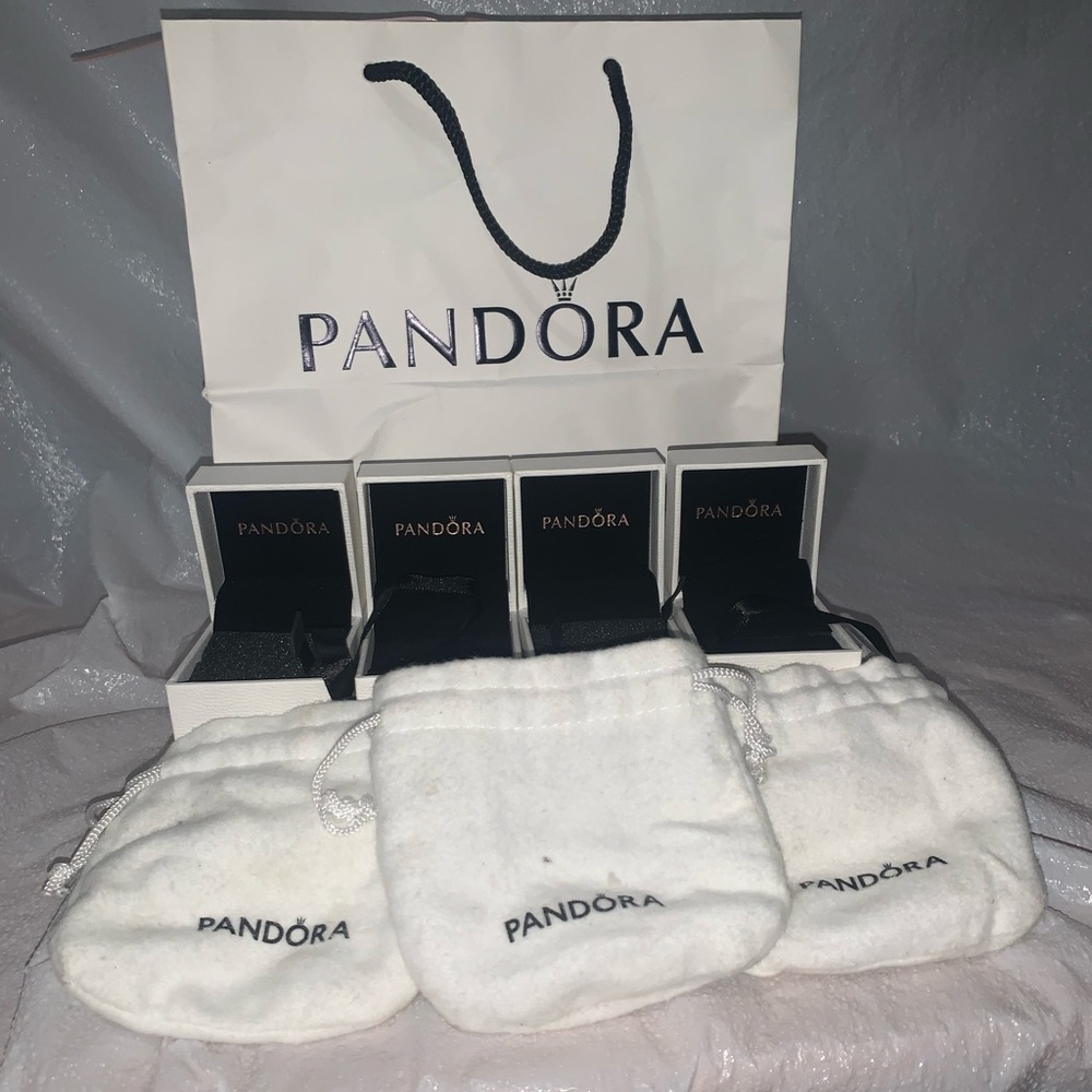 Pandora ring boxes, box bags and a Pandora bag